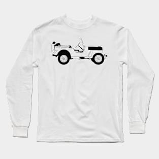 Willys Black Outline Long Sleeve T-Shirt